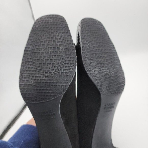 Stuart Weitzman "Joining" BlackSuede Heels w/ Snakeskin Cap Toe Pumps $475 Spain - Picture 8 of 9